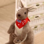 Wholesale Plush Kangaroo Toy Custom Logo Printed Cute Costume Style Stuffed Animal Soft Fabric Material